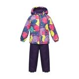 Детский демисезонный комплект Huppa Avery 1, куртка и полукомбинезон, р.110, лилoвый с принтом/темно-лилoвый (41780114-14753-110) - Pampik
