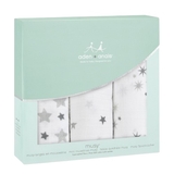 Муслинові пелюшки Aden + Anais Musy Twinkle, 70х70 см, 3 шт., біло-сірий (AA7203G) - Pampik