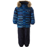 Комплект зимний Huppa Lasse: куртка + полукомбинезон, р.104, темно-синий с принтом (45140030-22086-104) - Pampik