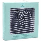 Подарунковий набір Aden + Anais Navy Stripe, пелюшка та шапочка, темно-синій з білим (AA20003) - Pampik - 2