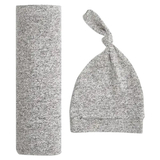 Подарунковий набір Aden + Anais Heather Grey, пелюшка та шапочка, сірий (AA20002) - Pampik