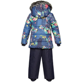 Комплект зимовий Huppa Belinda 1: куртка + напівкомбінезон, р.92, темно-синій з принтом (45090130-13486-092) - Pampik - 2
