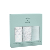 Набір пелюшок Aden + Anais Metallic Skylight Birch, 120х120 см, 3 шт., м'ятний (AA9218G) - Pampik