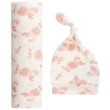 Подарунковий набір Aden + Anais Rosettes, пелюшка та шапочка, рожевий (AA20001) - Pampik