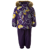 Комплект зимний Huppa Lasse: куртка + полукомбинезон, р.86, фиолетовый с принтом (45140030-23253-086) - Pampik