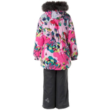 Комплект зимний Huppa Renely 2: куртка + полукомбинезон, р.128, розовый с серым (41850230-13403-128) - Pampik - 2