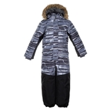 Детский зимний комбинезон Huppa Bruce, р.122, серый с принтом (36330030-82648-122) - Pampik