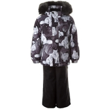 Комплект зимний Huppa Dante 1: куртка + полукомбинезон, р.104, черный с принтом (41930130-23109-104) - Pampik