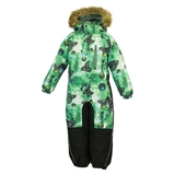 Дитячий зимовий комбінезон Huppa Fenno, р.128, зелений з принтом (36240030-82707-128) - Pampik