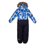 Детский зимний комбинезон Huppa Fenno, р.122, синий с принтом (36240030-82735-122) - Pampik - 2