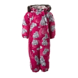 Детский зимний комбинезон Huppa Reggie 1, р.80, фуксия с принтом (36020130-23163-080) - Pampik