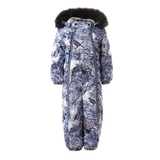 Дитячий зимовий комбінезон-пуховик Huppa Beata 2, р.92, темно-синій з принтом (31930255-23386-092) - Pampik