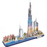 Трехмерная головоломка-конструктор CubicFun City Line с LED-подсветкой Дубай (L523h) - Pampik