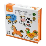 Деревянная шнуровка Viga Toys Фермерские зверьки (51325) - Pampik - 2