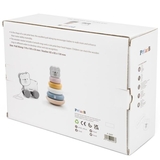 Набір дерев'яних іграшок PolarB Каталка та пірамідка Білий ведмедик (44227) - Pampik - 7