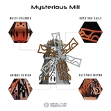 Колекційна модель-конструктор Metal Time Mysterious Mill Млин, електронний, двоколірний, 52 деталі (MT054) - Pampik - 5