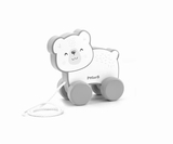 Набір дерев'яних іграшок PolarB Каталка та пірамідка Білий ведмедик (44227) - Pampik - 4