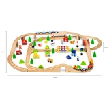 Іграшкова залізниця Viga Toys дерев'яна 90 ел. (50998) - Pampik - 3