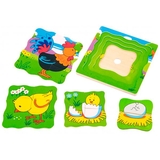 Дерев'яний багатошаровий пазл Viga Toys Півник (50113) - Pampik - 3