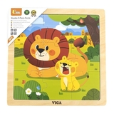 Деревянный пазл Viga Toys Львы, 9 элементов (44627) - Pampik - 2