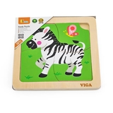 Дерев'яний міні-пазл Viga Toys Зебра, 4 елементи (51317) - Pampik