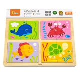 Набор деревянных пазлов Viga Toys Море 4 в 1 (50190) - Pampik