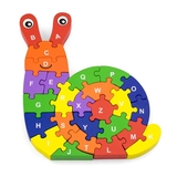 Деревянный пазл Viga Toys Улитка по буквам, 26 элементов (55252) - Pampik - 3
