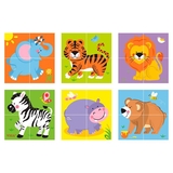 Дерев'яні кубики-пазл Viga Toys Звірята (50836) - Pampik - 3