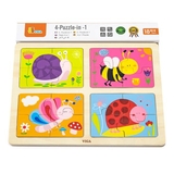 Набор деревянных пазлов Viga Toys Насекомые 4 в 1 (50189) - Pampik