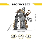 Колекційна модель-конструктор Metal Time Mysterious Mill Млин, електронний, двоколірний, 52 деталі (MT054) - Pampik - 3