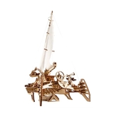Дерев'яний механічний 3D конструктор Ugears Тримаран Меріхобус (70059) - Pampik - 4