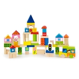 Деревянные кубики Viga Toys Город, 75 шт., 3 см (50287) - Pampik