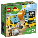 Конструктор LEGO DUPLO Вантажівка та гусеничний екскаватор 20 деталей (10931) - Pampik