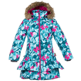 Пальто зимнее Huppa Whitney, р.152, мята с принтом (12460030-81626-152) - Pampik