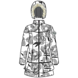 Пальто зимнее Huppa Whitney, р.134, белый с принтом (12460030-11520-134) - Pampik