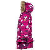 Пальто зимнее Huppa Whitney, р.122, фуксия с принтом (12460030-81663-122) - Pampik - 3