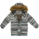 Куртка-парка зимова Huppa Roman, р.128, сірий з принтом (12380030-22048-128) - Pampik - 4