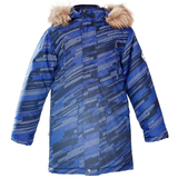 Куртка-парка зимова Huppa Roman 2, р.128, синій з принтом (12380230-32186-122) - Pampik