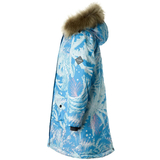 Куртка-парка зимова Huppa Mona 2, р.122, блактиний з принтом (12200230-34260-122) - Pampik