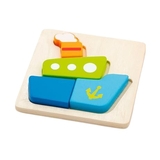 Дерев'яний міні-пазл Viga Toys Кораблик, 4 елементи (50171) - Pampik