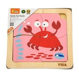 Деревянный мини-пазл Viga Toys Крабик, 4 элемента (50146) - Pampik
