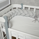 Бампер-косичка Twins Ego 3-прядна, велюр, 120 см, сірий (2020-K3-120E-10) - Pampik