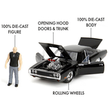 Машина металлическая Jada Форсаж Додж Чарджер (1970) с фигуркой Доменика Торетто, 1:24, черный (9335907314R00) - Pampik - 5