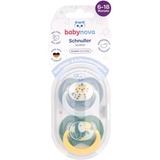 Пустушка силіконова плоска Baby-Nova з малюнком та кільцем, р. 2, бірюзовий, 2 шт. (3962319) - Pampik