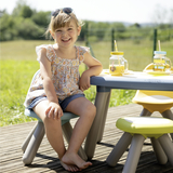 Дитячий стілець зі спинкою Smoby, 33х33х50 см, 18+ міс., блакитно-сірий (880116) - Pampik - 5