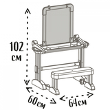 Парта-трансформер 2в1 Smoby деревянная раскладная с мольбертом-доской (420304) - Pampik - 4