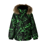 Куртка зимова Huppa Marinel 3, р.98, чорний з принтом (17200320-42109-116) - Pampik