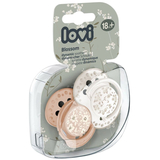 Пустушка силіконова динамічна Lovi Blossom, 18+ міс., 2 шт., бежевий/білий (22/924girl) - Pampik