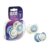 Пустышка силиконовая Lovi Night&Day Boy, динамическая, 3-6 мес, 2 шт., голубой (22/914boy) - Pampik