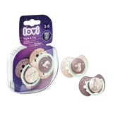 Пустышка силиконовая Lovi Night&Day Girl, динамическая, 3-6 мес, 2 шт., розовый (22/914girl) - Pampik
